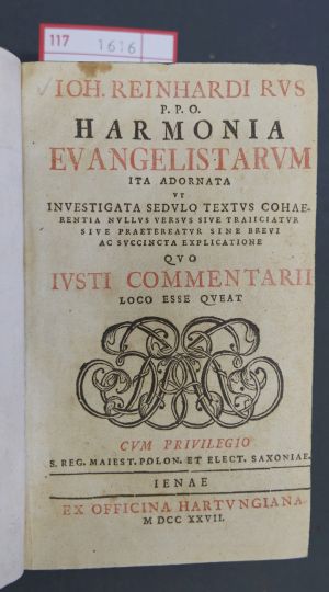 Lot 1616, Auction  117, Rus, Johann Reinhard, Harmonia Evangelistarum