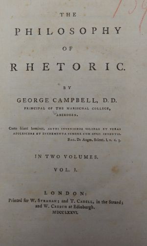 Lot 2017, Auction  117, Campbell, George, The Philosophy of Rhetoric
