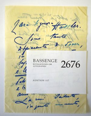 Lot 2676, Auction  117, Duse, Eleonora, Brief 1905