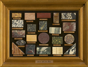 Lot 2845, Auction  117, Marmi dell'antica Roma, Rahmen mit 21 montierten originalen Marmorstücken