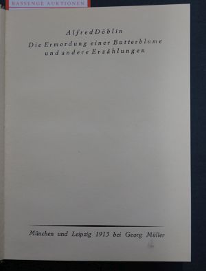 Lot 3091, Auction  117, Döblin, Alfred, Die Ermordung einer Butterblume