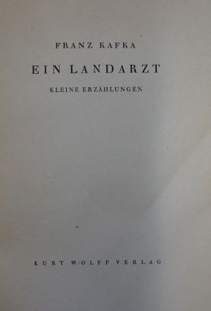 Lot 3226, Auction  117, Kafka, Franz, Ein Landarzt