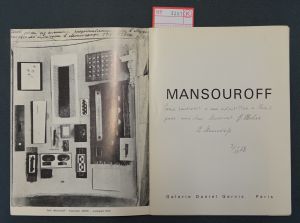 Lot 3281, Auction  117, Mansouroff, Pawel A., Ausstellungskatalog, Paris 1968