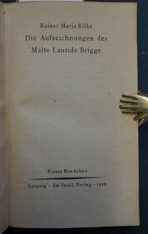 Lot 3344, Auction  117, Rilke, Rainer Maria, Die Aufzeichnungen des Malte Laurids Brigge. 