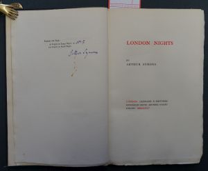 Lot 3389, Auction  117, Symons, Arthur, London Nights