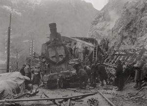 Lot 4287, Auction  117, Railroad, Train wreck between Trifail and Sagor, WWI