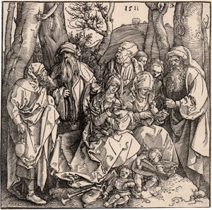 Lot 5064, Auction  117, Dürer, Albrecht, Die Heilige Sippe Die heilige Sippe mit zwei musizierenden Engeln. 