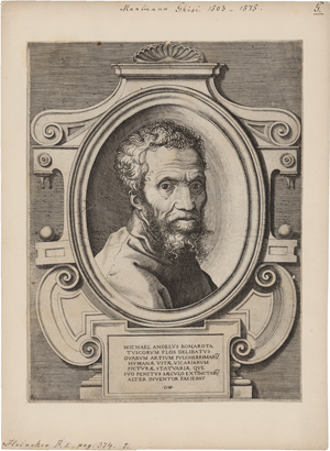 Lot 5091, Auction  117, Ghisi, Giorgio, Portraitbüste des Michelangelo Buonarotti