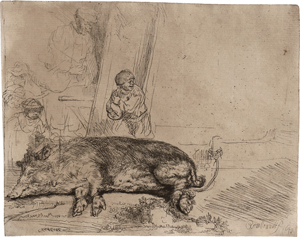 Lot 5172, Auction  117, Rembrandt Harmensz. van Rijn, Das schlafende Schwein