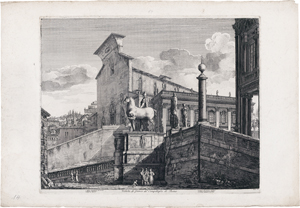 Lot 5370, Auction  117, Rossini, Luigi, Veduta di fianco del Campidoglio di Roma
