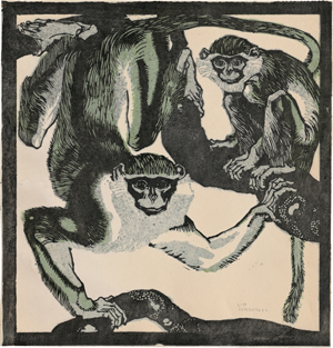 Lot 5405, Auction  117, Jungnickel, Ludwig Heinrich, Makak Affen - Zwei Meerkatzen