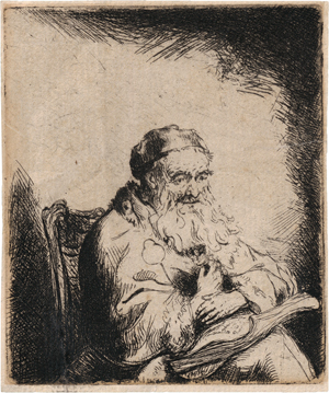 Lot 5448, Auction  117, Bol, Ferdinand, Sitzender alter Mann mit einem Kleeblatt auf seinem Mantel 