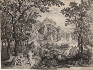 Lot 5455, Auction  117, Bruyn, Nicolaes de, Landschaft mit Elisa