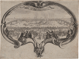 Lot 5458, Auction  117, Callot, Jacques, "L'Eventail" - Der Fächer mit dem Fest auf dem Arno