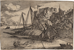 Lot 5465, Auction  117, Casembrot, Abraham, Die Galeere vor Anker im Hafen von Messina.