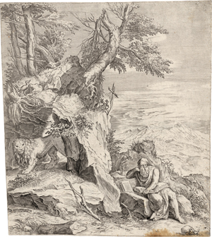 Lot 5471, Auction  117, Cort, Cornelis, Der hl. Hieronymus lesend in der Wüste