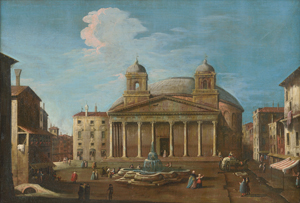 Lot 6018, Auction  117, Italienisch, Mitte 18. Jh. Blick auf das Pantheon und die Piazza della Rotonda