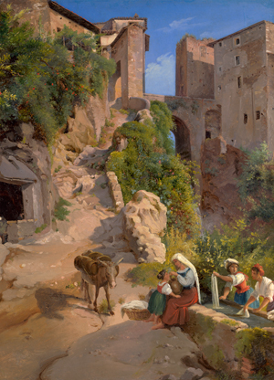 Lot 6066, Auction  117, Tischbein, August Anton, Wäscherinnen am Fuße eines Dorfes bei Rom