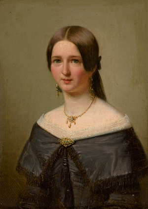 Lot 6127, Auction  117, Boser, Karl Friedrich, Bildnis einer jungen Frau im schwarzen Kleid mit prächtigem Schmuck