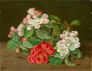 Lot 6131, Auction  117, Deutsch, um 1840. Apfelblüten mit Käfern
