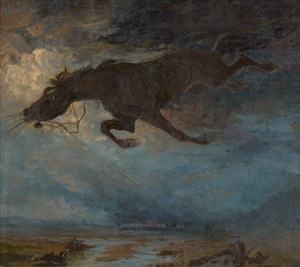 Lot 6205, Auction  117, Jettmar, Rudolf, Apokalyptisches Pferd über endzeitlicher Landschaft