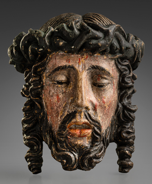 Lot 6461, Auction  117, Alpenländisch, um 1700. Das Haupt Christi mit Dornenkrone als Abbild eines Veronika-Tuches