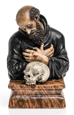 Lot 6462, Auction  117, Cubero Gabardon, José, Der hl. Franz von Assisi über einen Totenschädel meditierend