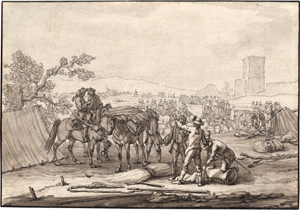 Lot 6580, Auction  117, Rugendas d. Ä., Georg Philipp, Feldlager vor dem am 8. Dezember 1703 bombardierten Augsburger Klinkertor
