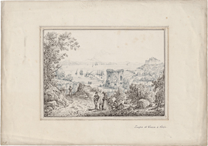 Lot 6672, Auction  117, Senape, Antonio, Blick auf den Golf von Bajae bei Neapel mit dem Venustempel und der Festung des Don Pedro de Toledo.