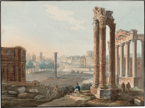 Lot 6694, Auction  117, Ender, Johann Nepomuk - zugeschrieben, Der Vesta Tempel in Rom, Blick über das Forum Romanum