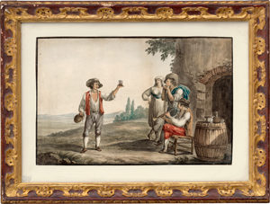 Lot 6695, Auction  117, Pinelli, Bartolomeo, Landleute und ein Flötenspieler vor einer Ostaria