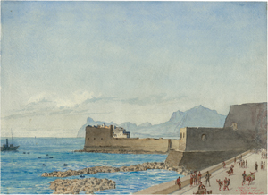 Lot 6716, Auction  117, Bohnstedt, Ludwig, Neapel: Blick von Santa Lucia auf das Castel dell'Ovo