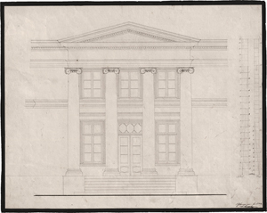 Lot 6720, Auction  117, Norddeutsch, 1829. Entwurf zur Eingangsfront eines klassizistischen Palais