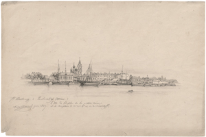 Lot 6732, Auction  117, Durand, André, Blick auf die Wassiljewskij-Insel in St. Petersburg, von der kleinen Neva aus gesehen
