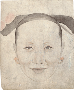 Lot 6741, Auction  117, Indonesisch, 19. Jh. Kopf einer Asiatin mit schwarzer Haube