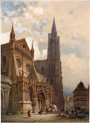 Lot 6751, Auction  117, Eibner, Friedrich, Blick auf das Straßburger Münster mit dem Laurentiusportal