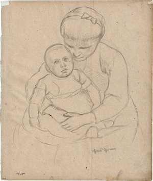 Lot 6790, Auction  117, Thoma, Hans, Mutter mit Kind im Arm