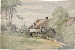 Lot 6914, Auction  117, Deutsch, um 1840. Sommerliche Landschaft mit Wassermühle
