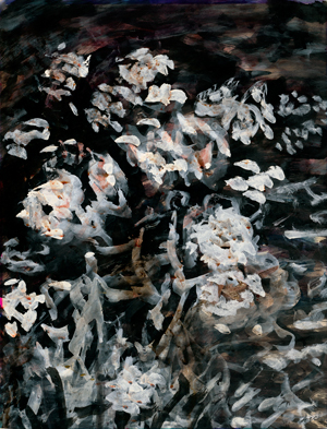 Lot 7016, Auction  117, Ascher, Fritz, Weiße Blumen auf schwarzem Grund