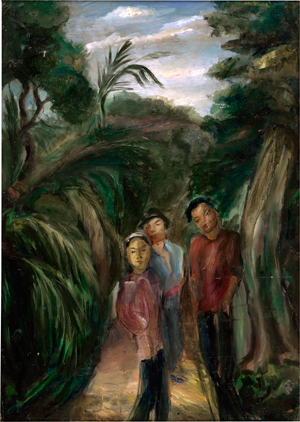 Lot 8202, Auction  117, Albert-Lasard, Lou, Junges Mädchen und zwei Jungen in Indochina