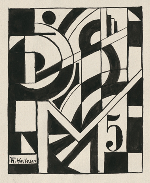 Lot 8310, Auction  117, Hellesen, Thorvald, Geometrische Komposition mit der Ziffer 5
