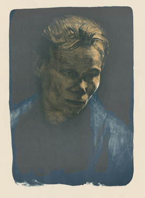 Lot 8355, Auction  117, Kollwitz, Käthe, Brustbild einer Arbeiterfrau mit blauem Tuch
