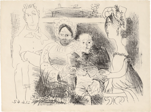 Lot 8461, Auction  117, Picasso, Pablo, Portrait de famille, homme aux bras croisés