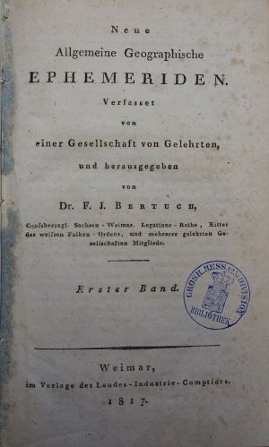 Lot 29, Auction  118, Neue allgemeine geographische [und statistische] Ephemeriden, Verfasset von einer Gesellschaft Gelehrten