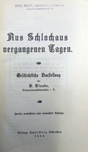 Lot 239, Auction  118, Blanke, A., Aus Schlochaus vergangenen Tagen