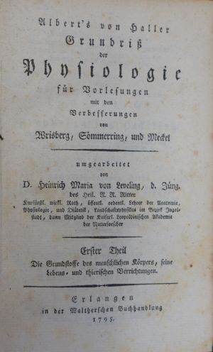 Lot 313, Auction  118, Haller, Albrecht von, Grundriß der Physiologie für Vorlesungen