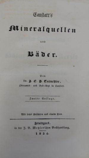 Lot 342, Auction  118, Tritschler, Johann Christian Salomo, Canstatt's Mineralquellen und Bäder