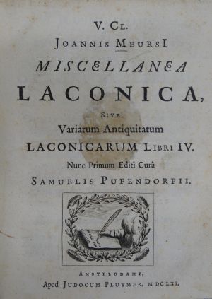 Lot 485, Auction  118, Meurs, Johannes van, Miscellanea Laconica