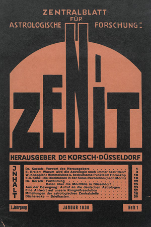 Lot 516, Auction  118, Zenit, Zentralblatt für astrologische Forschung, Jgge I-VIII
