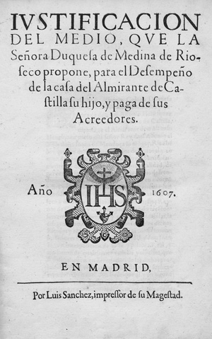 Lot 547, Auction  118, Ramírez de Arellano, Gil, Iustificacion del medio que la señora Duquesa de Medin